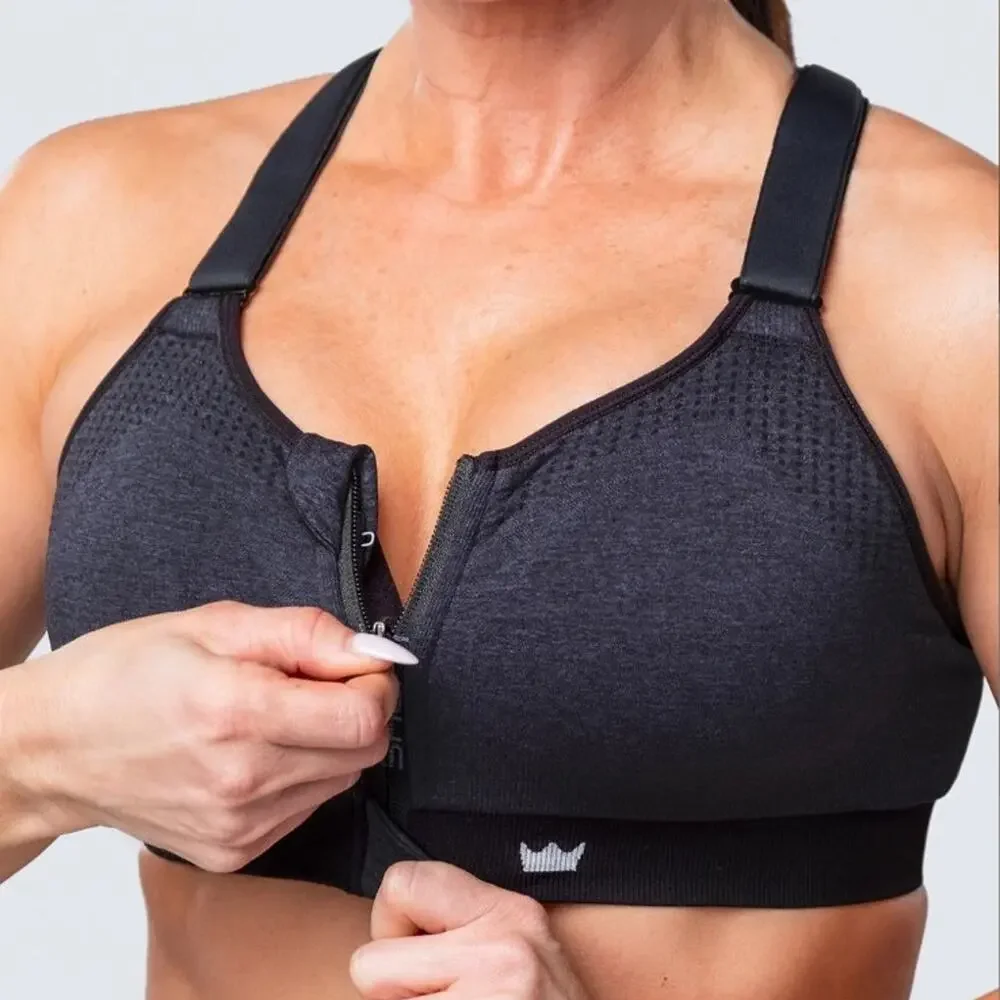 SHEFIT Low Impact Sports Bra Heathered Indigo sz 3Luxe Brand New